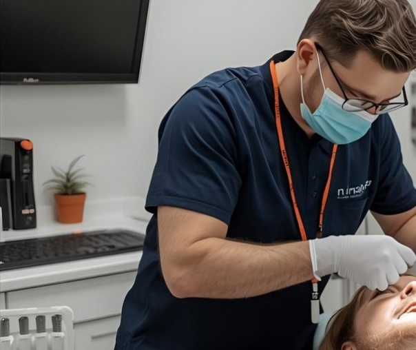 Dentist treating a patient